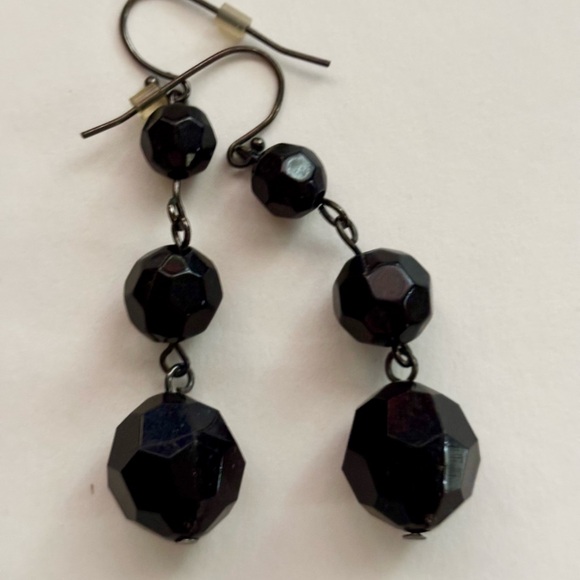 Jewelry - Black Faceted Drop Earrings - Women Jewelry